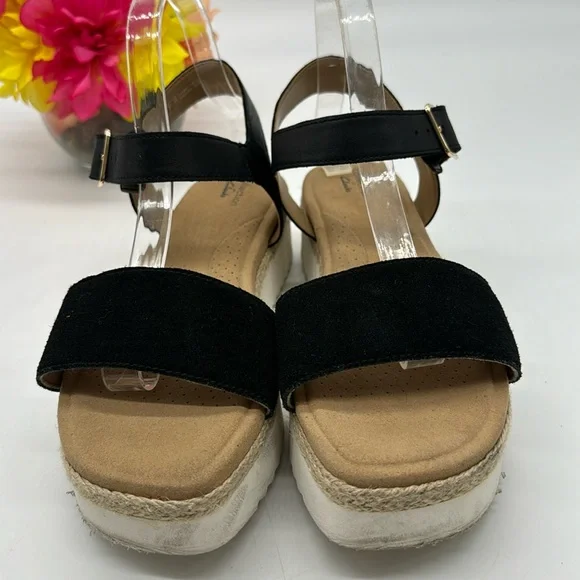 Clark's Collection Black Platform Sandals Size 10 MCS6359F - Picture 2 of 7